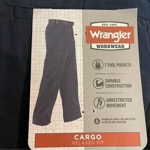 Wrangler Cargo Pants Navy Blue Relaxed Fit